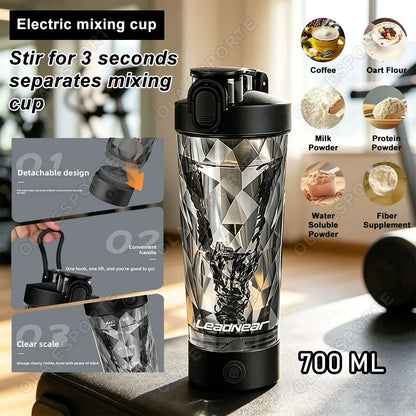 Copo Misturador Elétrico Premium para Proteínas, Portátil, Recarregável via USB, para Shakes de Proteína, Copo para Esportes e Fitness